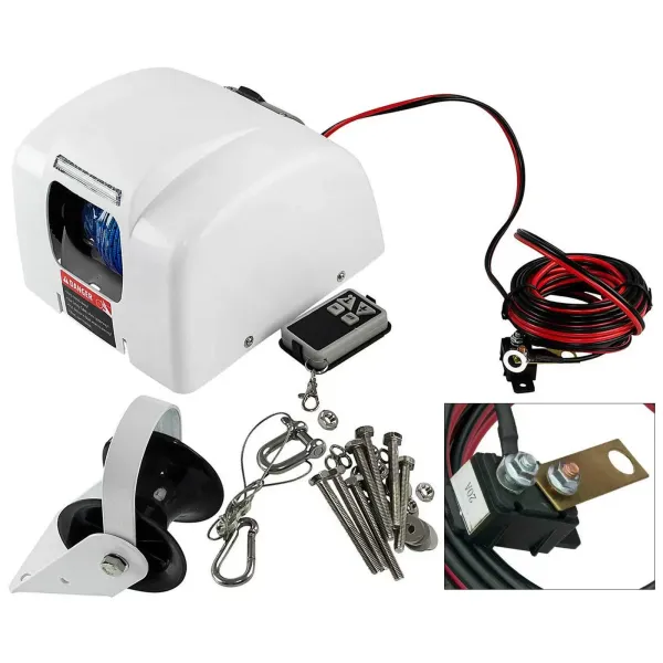 Molinete eléctrico 12V con cabrestante de Barco de Control Remoto Agua Salada para Anclas de hasta 45 Libras Molinete eléctrico 12V con cabrestante de Barco de Control Remoto Agua Salada para Anclas de hasta 45 Libras