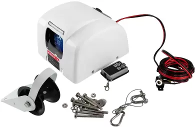 Molinete eléctrico 12V con cabrestante de Barco de Control Remoto Agua Salada para Anclas de hasta 45 Libras