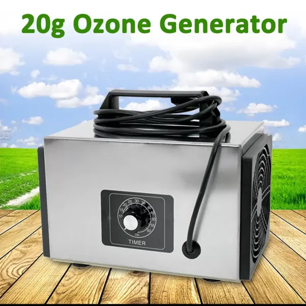 Purificador de aire generador de ozono, salida de ozono de 20 g/h, eliminador de olores, 120 W con temporizador para habitaciones, baños, mascotas