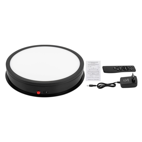 Plataforma giratoria eléctrica 42CM 50KG, Plataforma giratoria automática con mando a distancia, 100-240V, Negro Plataforma giratoria eléctrica 42CM 50KG, Plataforma giratoria automática con mando a distancia, 100-240V, Negro