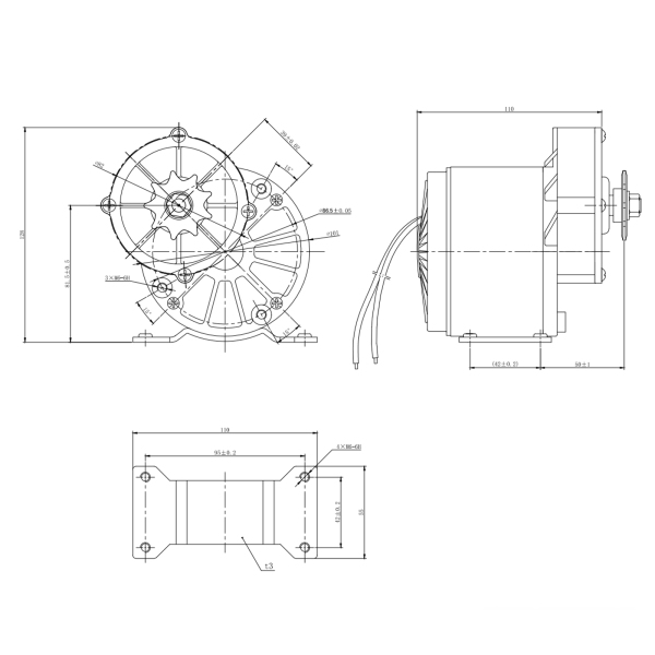 250W 12V Motor eléctrico con engranaje reductor, potente motor eléctrico con polea, motorreductor