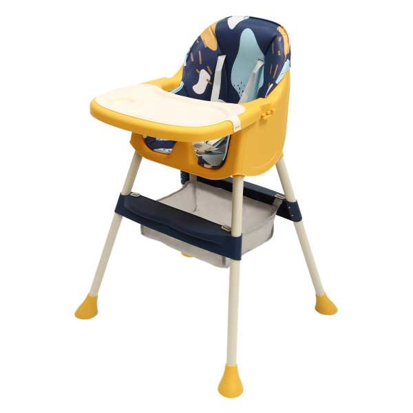 Trona de comer asiento elevador para bebés y niños pequeños a partir de 6 meses con reposapiés, extraíble, Amarrillo y azul