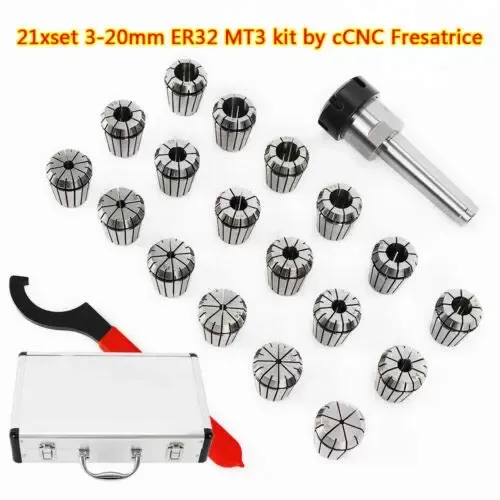 Juego de 18 pinzas de precisión CNC, fresadora de acero de muelle de aleación de 3 mm a 20 mm, MT3-ER32 Juego de 18 pinzas de precisión CNC, fresadora de acero de muelle de aleación de 3 mm a 20 mm, MT3-ER32