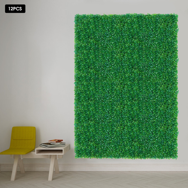 12 unidades 60 cm x 40 cm x 4 cm exterior artificial verde falsificados boj estera de decoración intimidad valla panel
