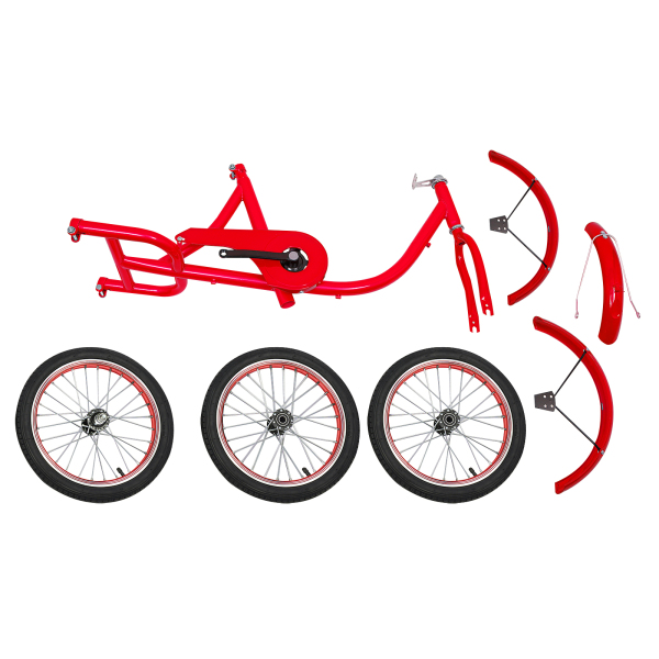 Triciclos para adultos, Bicicletas de 3 ruedas con cestas, Altura ajustable, Máx Capacidad de carga total: 150kg, Rojo
