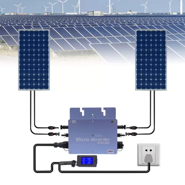 Inversor de corriente WVC-600W LCD Grid Tie Micro Inversor, resistente al agua, IP65, panel solar, central de balcón, MPPT, sistema fotovoltaico
