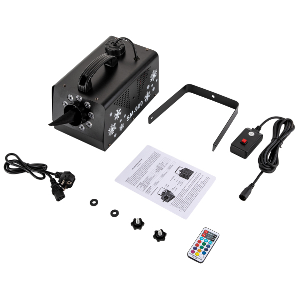 Máquina de nieve 900 W con 9 luces LED RGB, máquina de nieve con mando a distancia inalámbrico, para bodas, fiestas Máquina de nieve 900 W con 9 luces LED RGB, máquina de nieve con mando a distancia inalámbrico, para bodas, fiestas