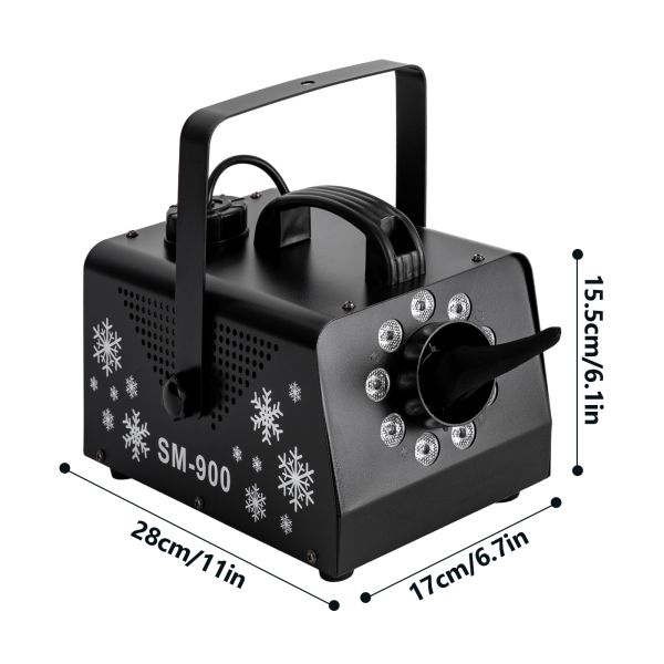 Máquina de nieve 900 W con 9 luces LED RGB, máquina de nieve con mando a distancia inalámbrico, para bodas, fiestas Máquina de nieve 900 W con 9 luces LED RGB, máquina de nieve con mando a distancia inalámbrico, para bodas, fiestas